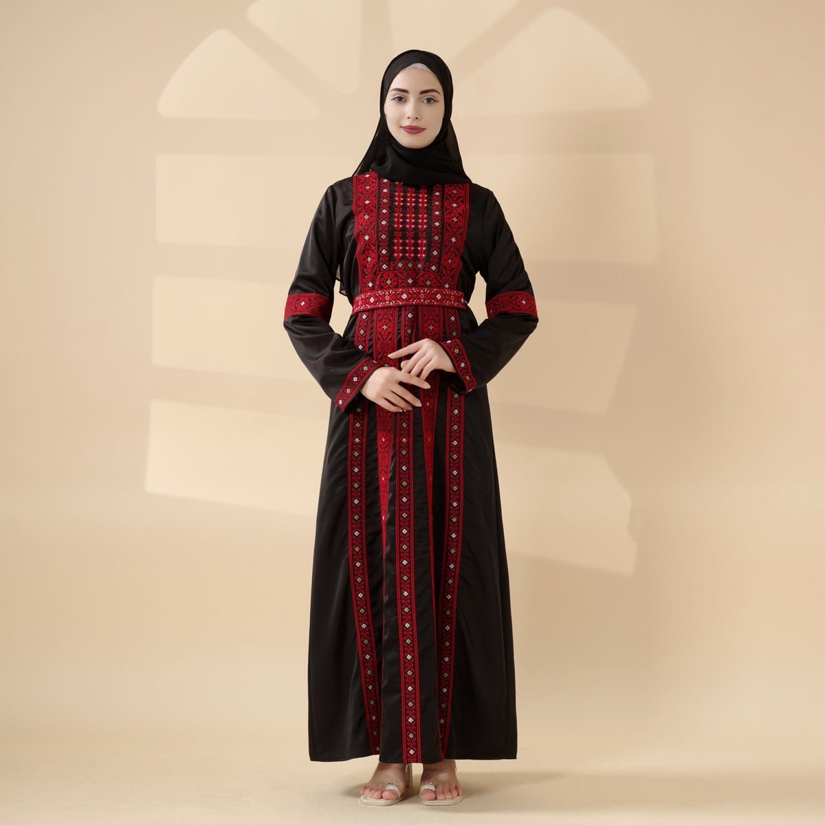 Acetate - like Mesh Tatreez Traditional Palestinian Heritage Abaya – Collector’s Edition | Limited Pre - Order (MA253) - Mariam's Collection