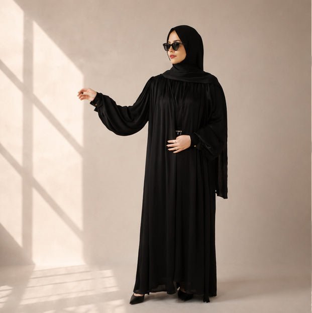 Archive Piece Crinkle Crepe Abaya 3-Piece Set - MP025 (Size M Only) - Mariam's Collection