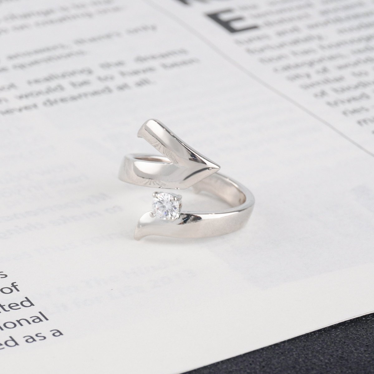 Artisan Asymmetric Diamond Ring Edgy Glamour for Standout Moments (MAC282) - Mariam's Collection