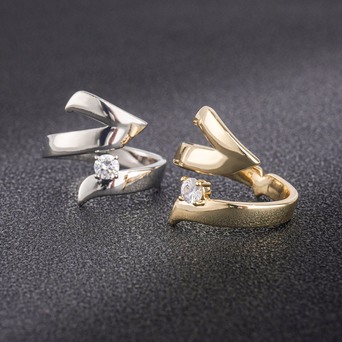 Artisan Asymmetric Diamond Ring Edgy Glamour for Standout Moments (MAC282) - Mariam's Collection