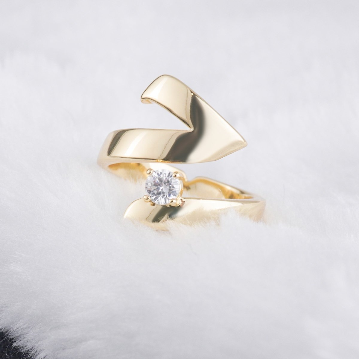 Artisan Asymmetric Diamond Ring Edgy Glamour for Standout Moments (MAC282) - Mariam's Collection