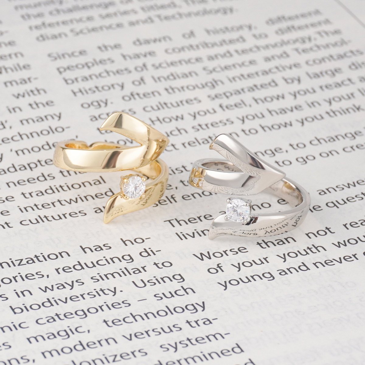 Artisan Asymmetric Diamond Ring Edgy Glamour for Standout Moments (MAC282) - Mariam's Collection