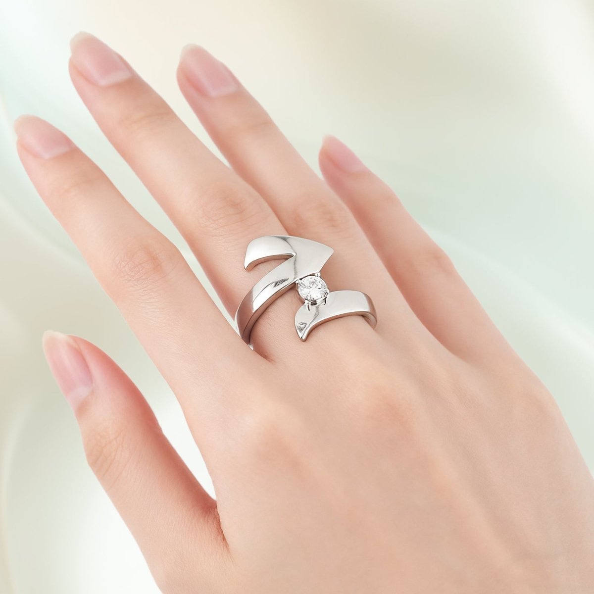 Artisan Asymmetric Diamond Ring Edgy Glamour for Standout Moments (MAC282) - Mariam's Collection