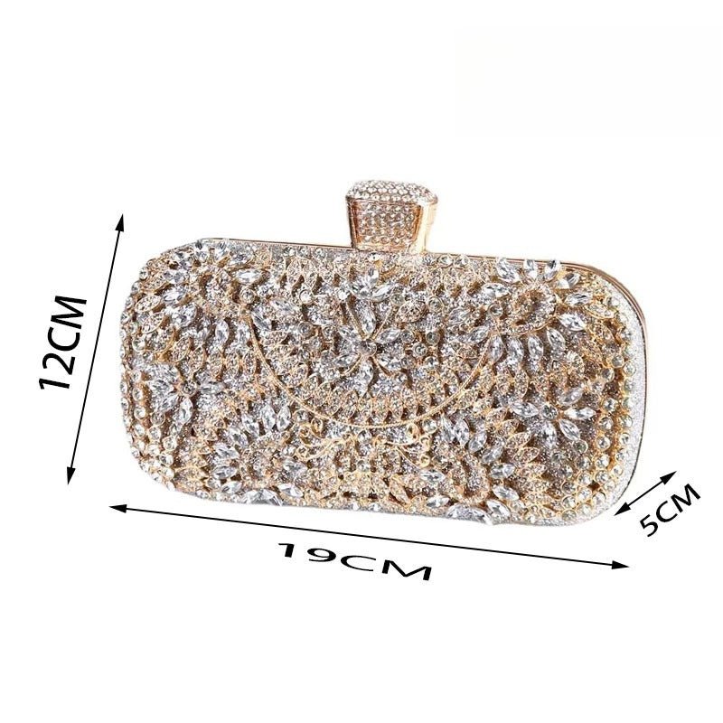 Artisan Crystal - Flower Evening Clutch Luxury Glitter Handbag for Couture & Galas (MAC274) - Mariam's Collection
