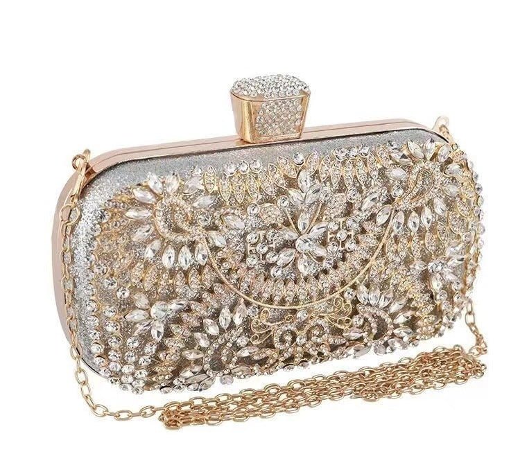 Artisan Crystal - Flower Evening Clutch Luxury Glitter Handbag for Couture & Galas (MAC274) - Mariam's Collection