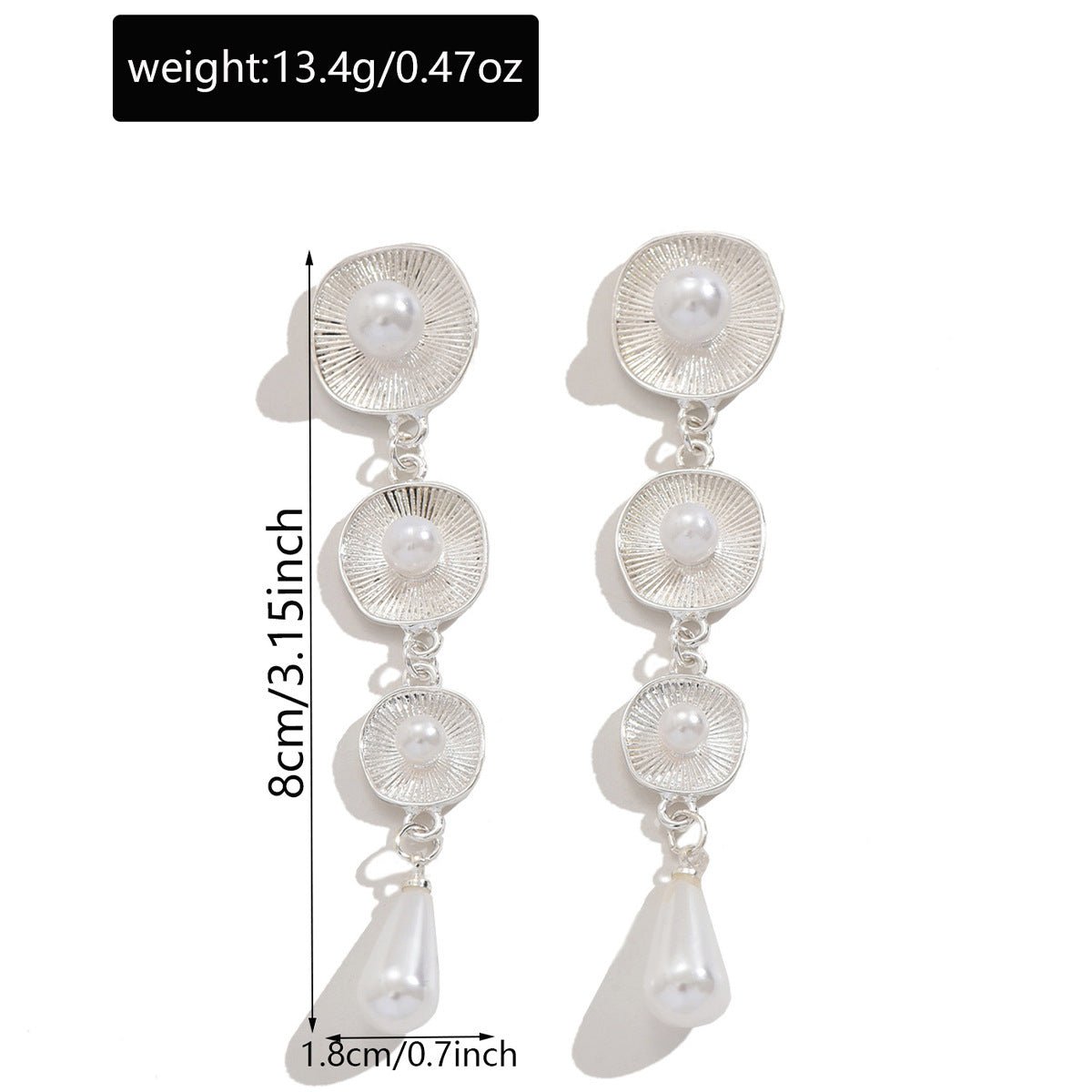 Artistic Asymmetric Pearl Drop Earrings (MAC325) - Mariam's Collection
