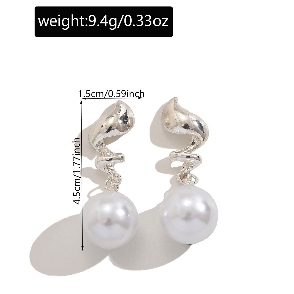 Artistic Asymmetric Pearl Drop Earrings (MAC325) - Mariam's Collection