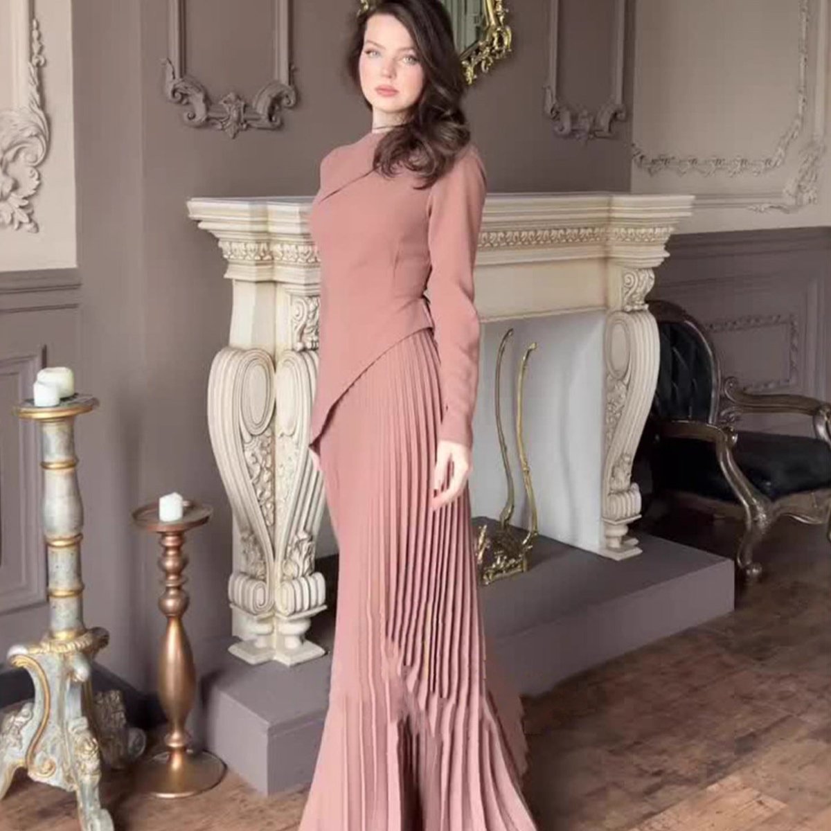 Asymmetric Peplum Dress(MS319) - Mariam's Collection