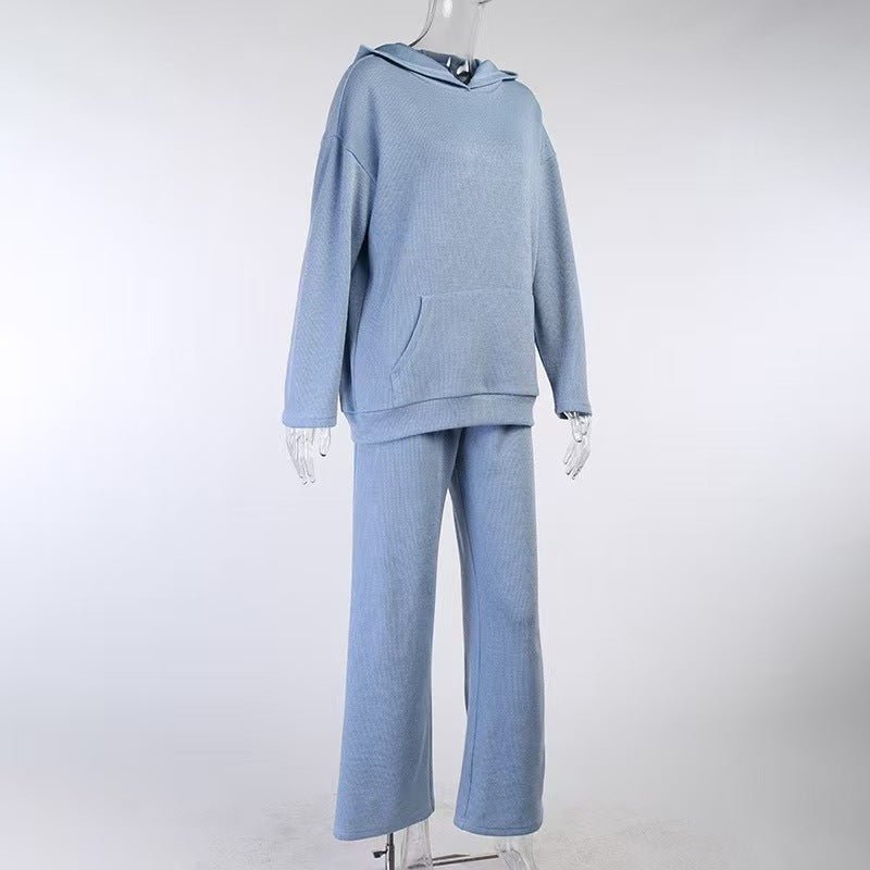 Athletic Hoodie & Pants Set | Wide Sleeve Sweatshirt with Pockets & Drawstring Pants(MS141) - Mariam's Collection