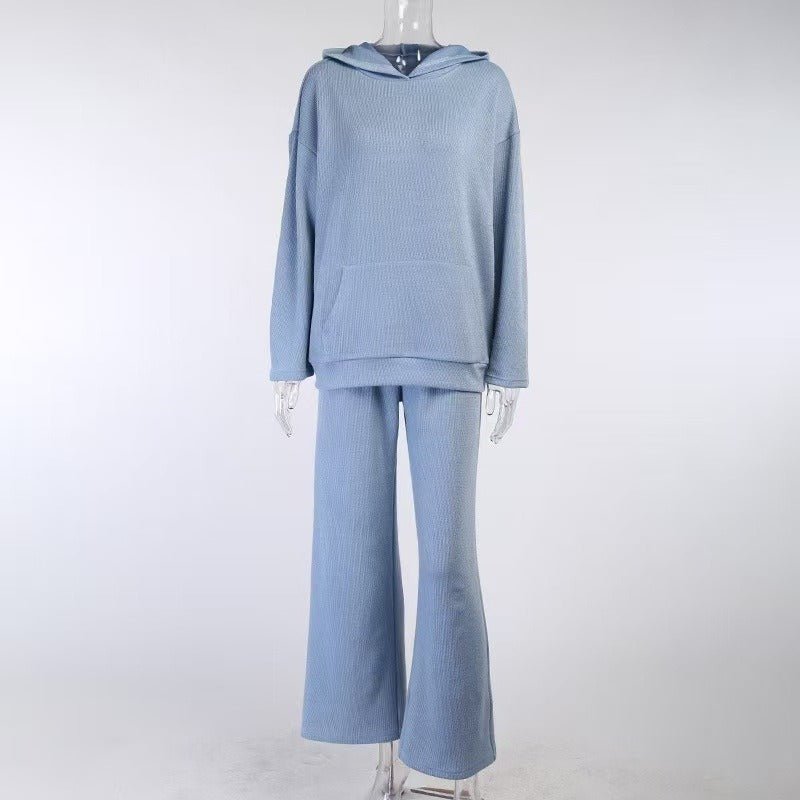Athletic Hoodie & Pants Set | Wide Sleeve Sweatshirt with Pockets & Drawstring Pants(MS141) - Mariam's Collection