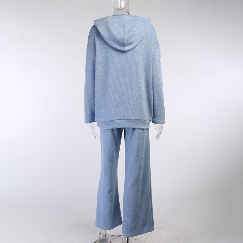 Athletic Hoodie & Pants Set | Wide Sleeve Sweatshirt with Pockets & Drawstring Pants(MS141) - Mariam's Collection