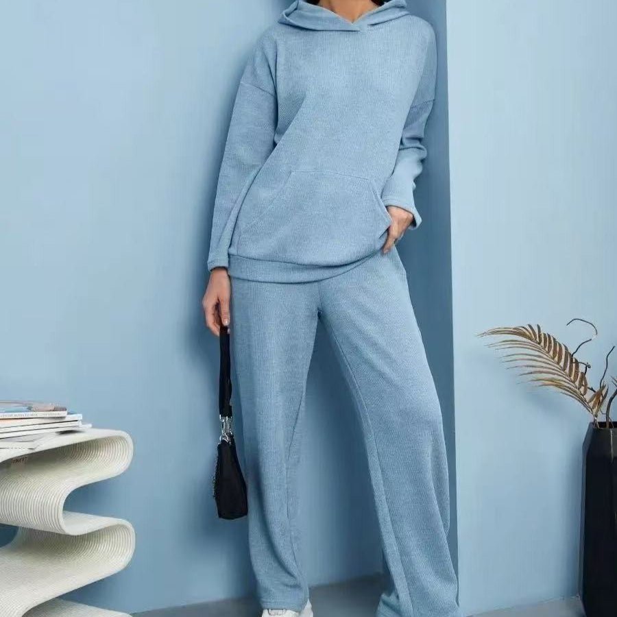 Athletic Hoodie & Pants Set | Wide Sleeve Sweatshirt with Pockets & Drawstring Pants(MS141) - Mariam's Collection