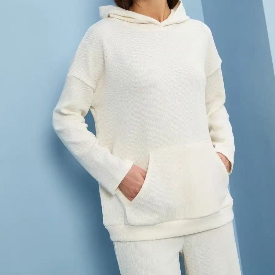 Athletic Hoodie & Pants Set | Wide Sleeve Sweatshirt with Pockets & Drawstring Pants(MS141) - Mariam's Collection