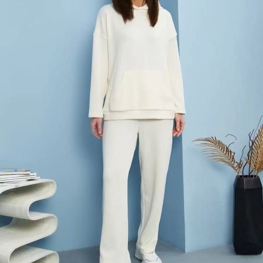 Athletic Hoodie & Pants Set | Wide Sleeve Sweatshirt with Pockets & Drawstring Pants(MS141) - Mariam's Collection