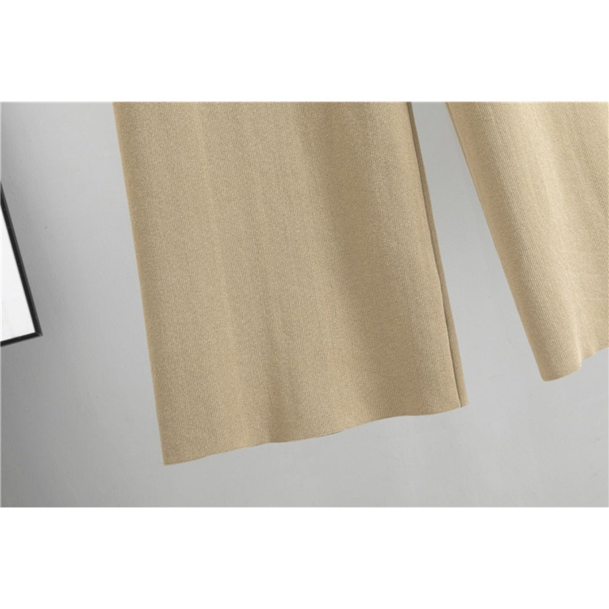 Autumn - Winter Knit V - Neck Gold Button Cardigan Two - Piece Set. (MS089) - Mariam's Collection