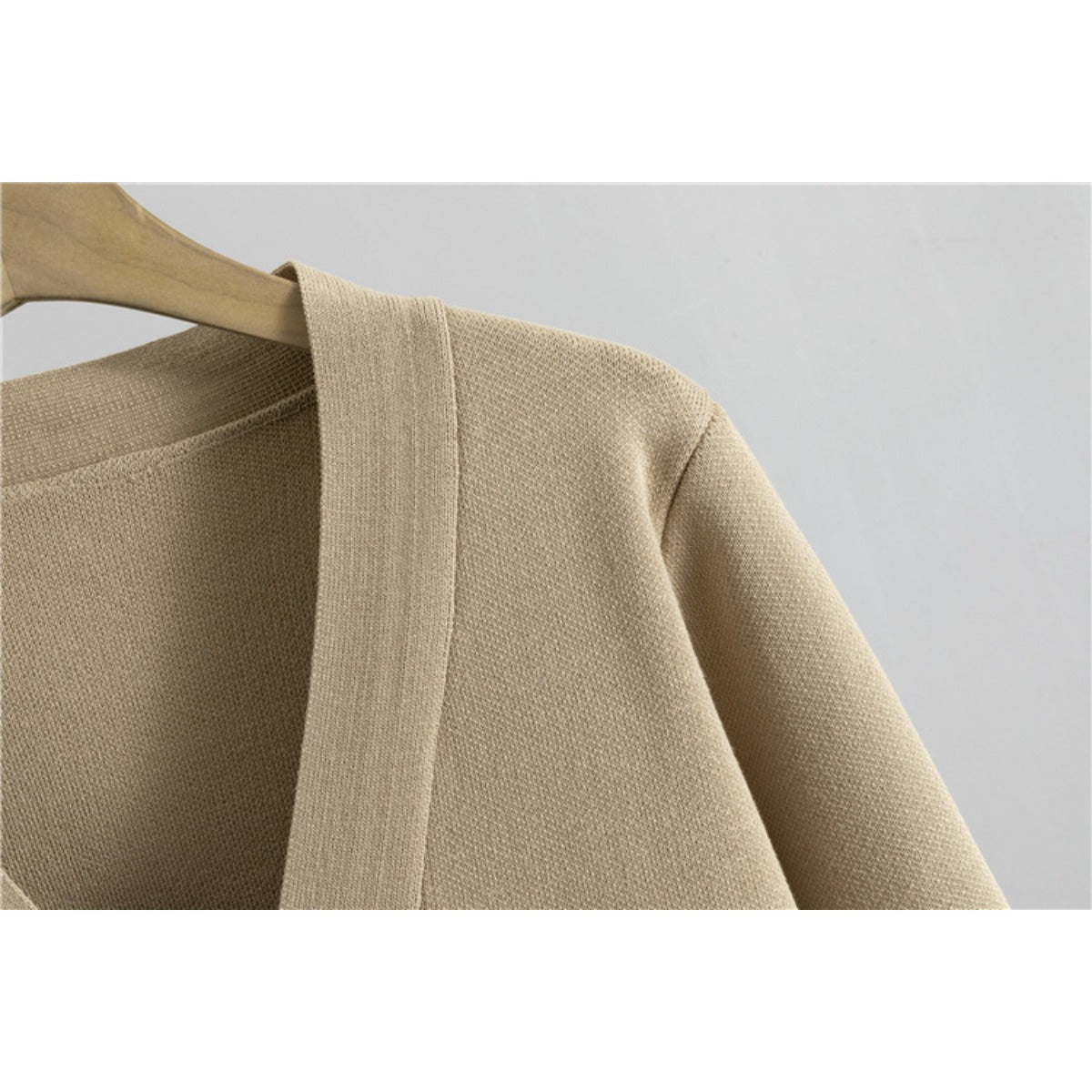 Autumn - Winter Knit V - Neck Gold Button Cardigan Two - Piece Set. (MS089) - Mariam's Collection