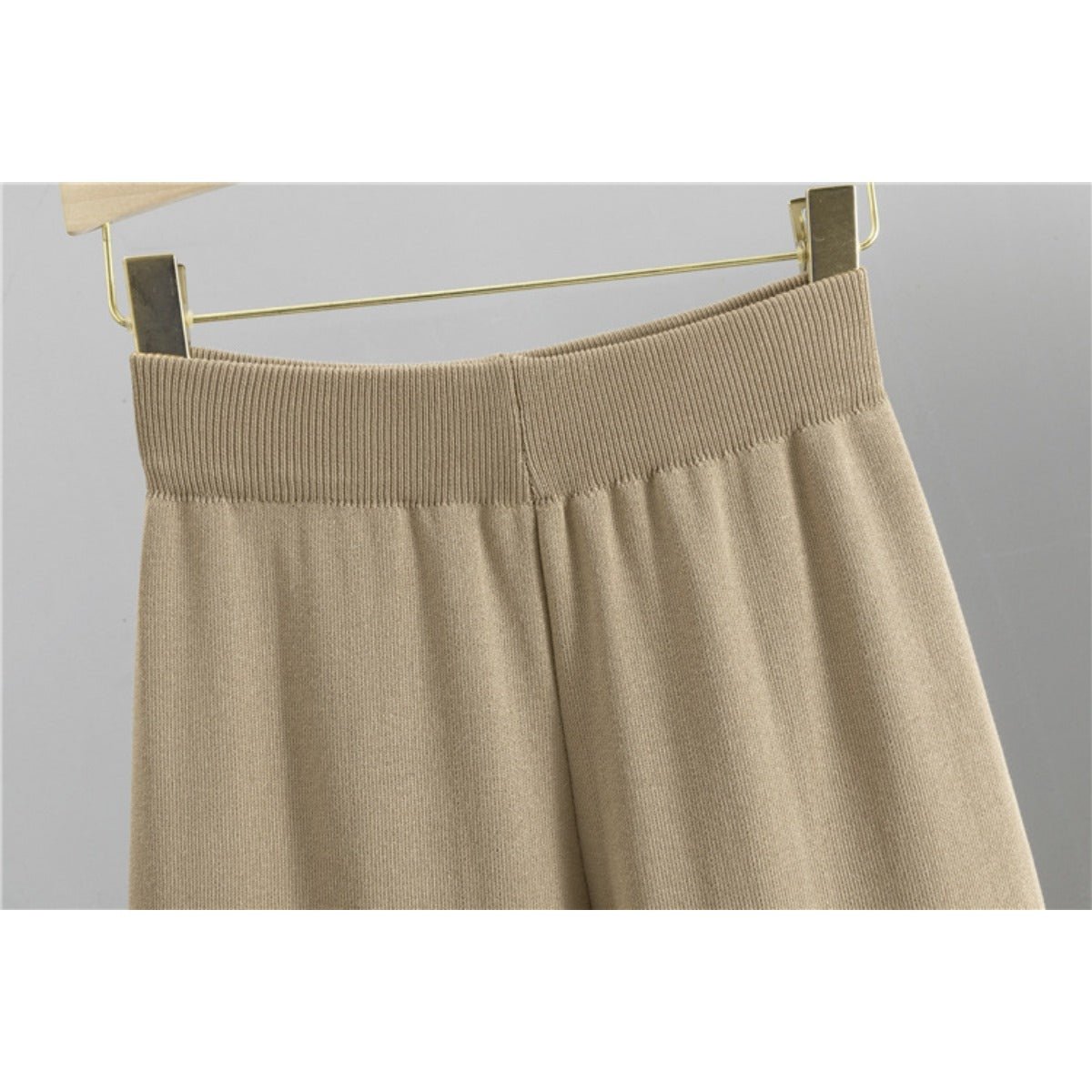 Autumn - Winter Knit V - Neck Gold Button Cardigan Two - Piece Set. (MS089) - Mariam's Collection