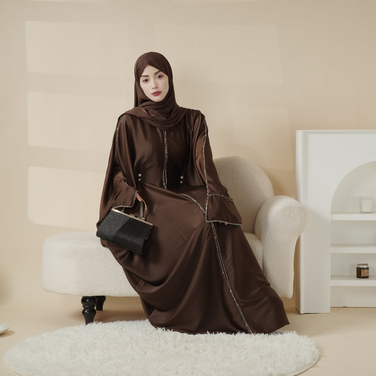 Batwing Abaya With Matching Hijab | Batwing Sleeve Abaya (MA041) - Mariam's Collection