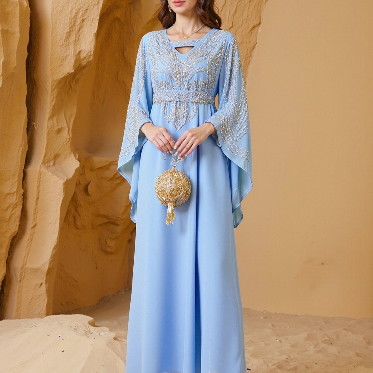 Beaded Kaftan Abaya(MA372) - Mariam's Collection