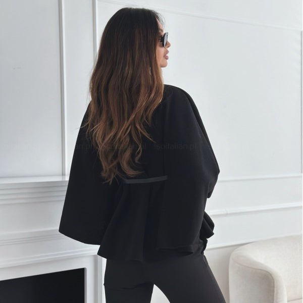 Belted Wool Cape Top(MS239) - Mariam's Collection