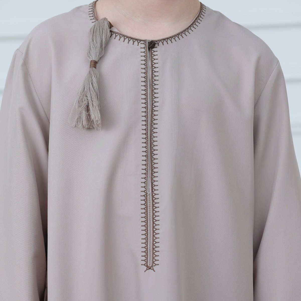 Boys Embroidered Thobe with Tassel Detail(MKB016) - Mariam's Collection