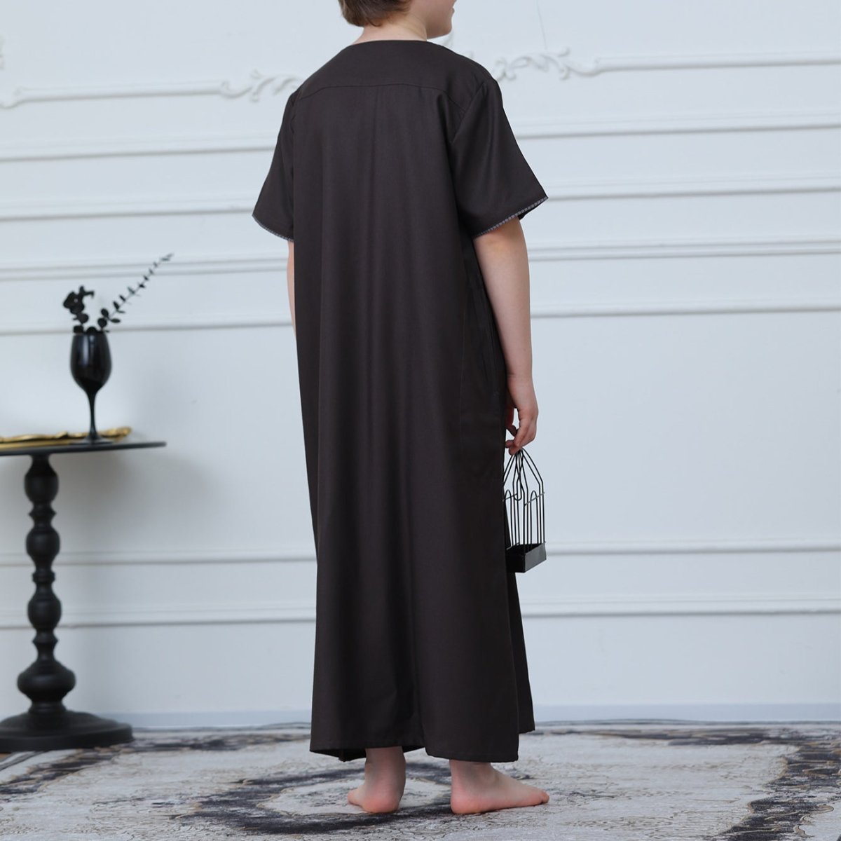 Boys' Embroidered Thobe – Kids Eid Thobe with Pockets