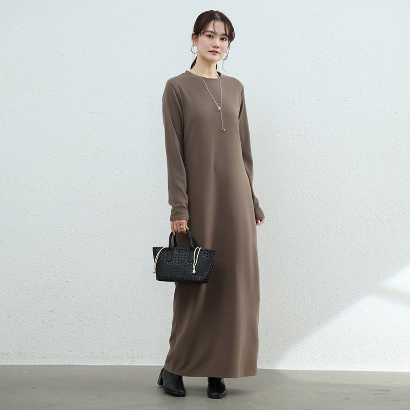 Brushed Fleece Maxi Sweatshirt Dress | Oversized Pullover Loungewear Dress(MA339) - Mariam's Collection