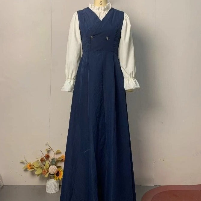 Double-Breasted Vest Dress with Shirt(MS286)