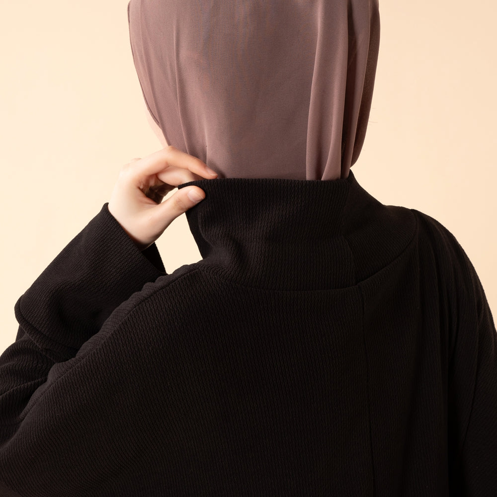 Relaxed Turtleneck Abaya with Pockets(MA383)