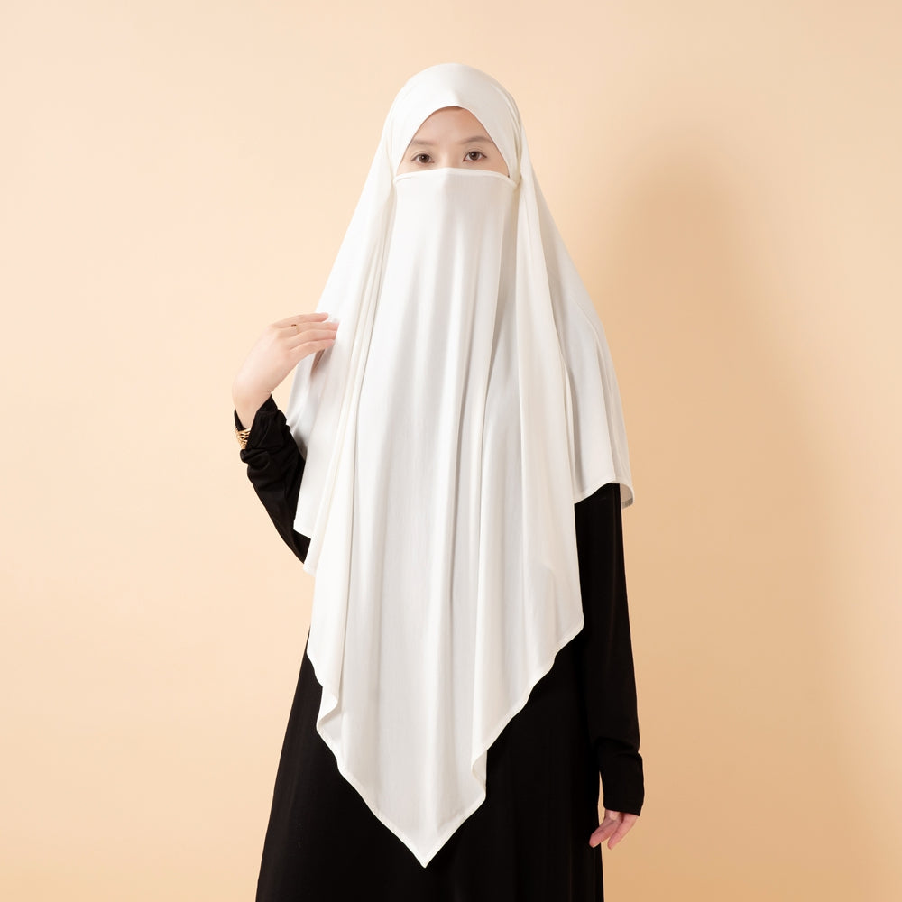 Premium Lenzing™ Modal Khimar with Integrated Face Veil (MK029)