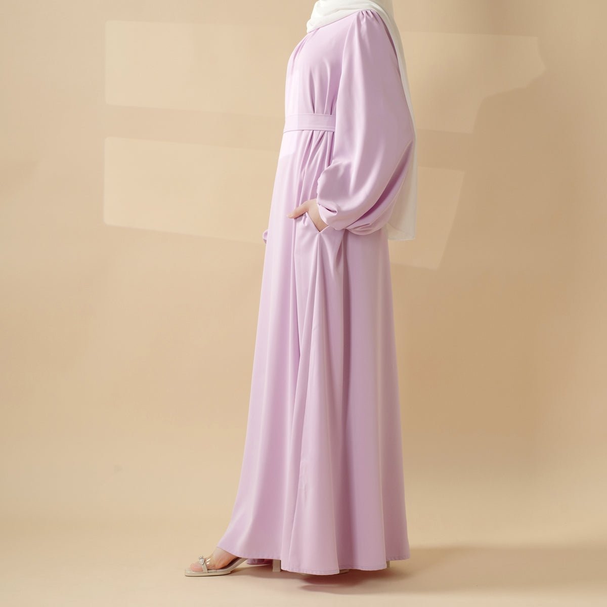 Candy Color Pleated Abaya | Must - have Essential Basic Dress (MA142) - Mariam's Collection