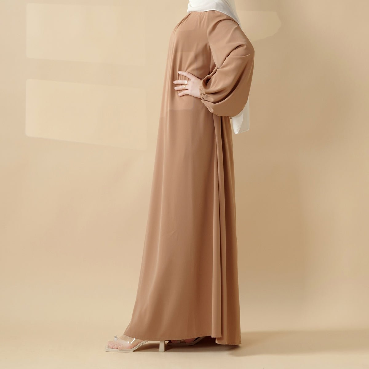 Candy Color Pleated Abaya | Must - have Essential Basic Dress (MA142) - Mariam's Collection