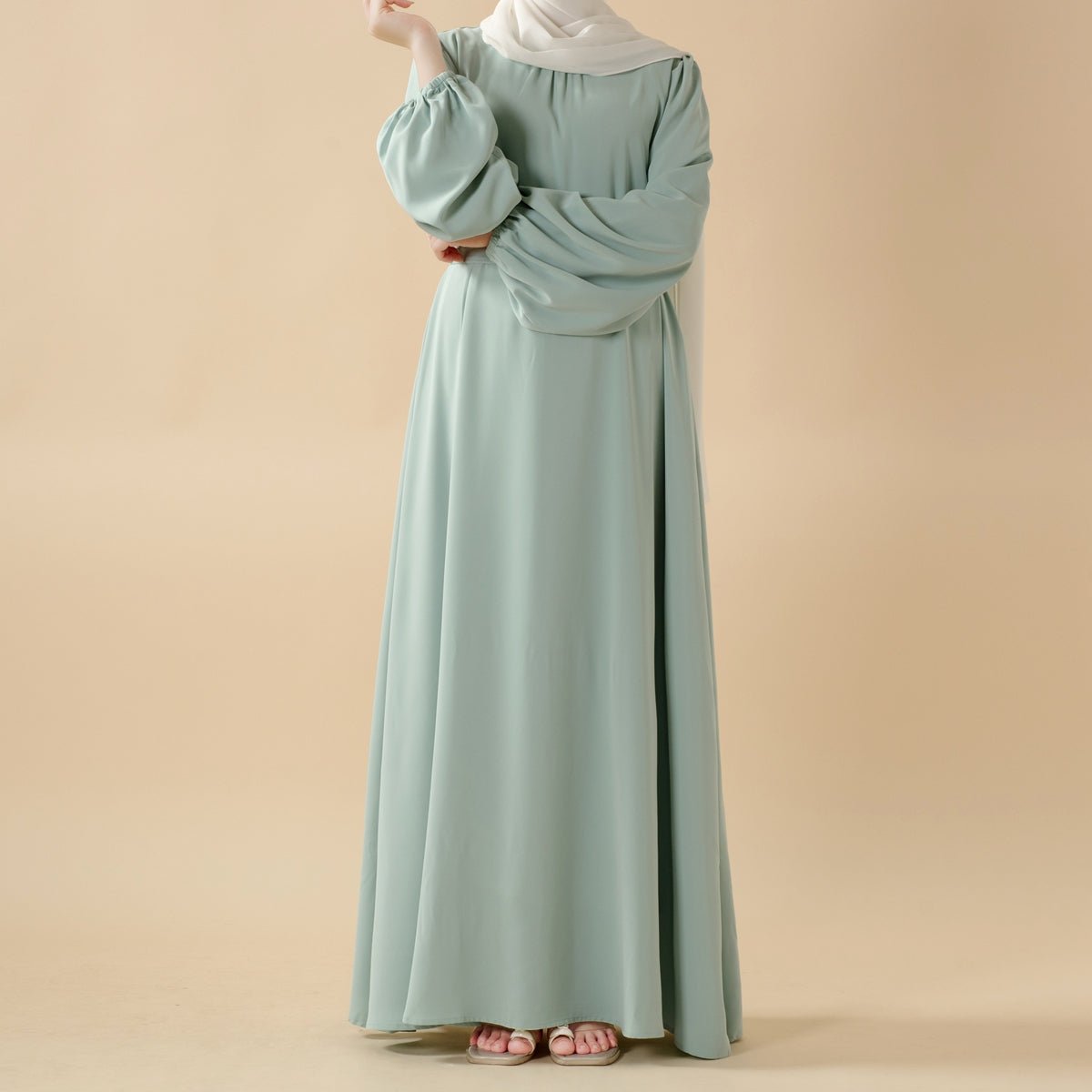 Candy Color Pleated Abaya | Must - have Essential Basic Dress (MA142) - Mariam's Collection