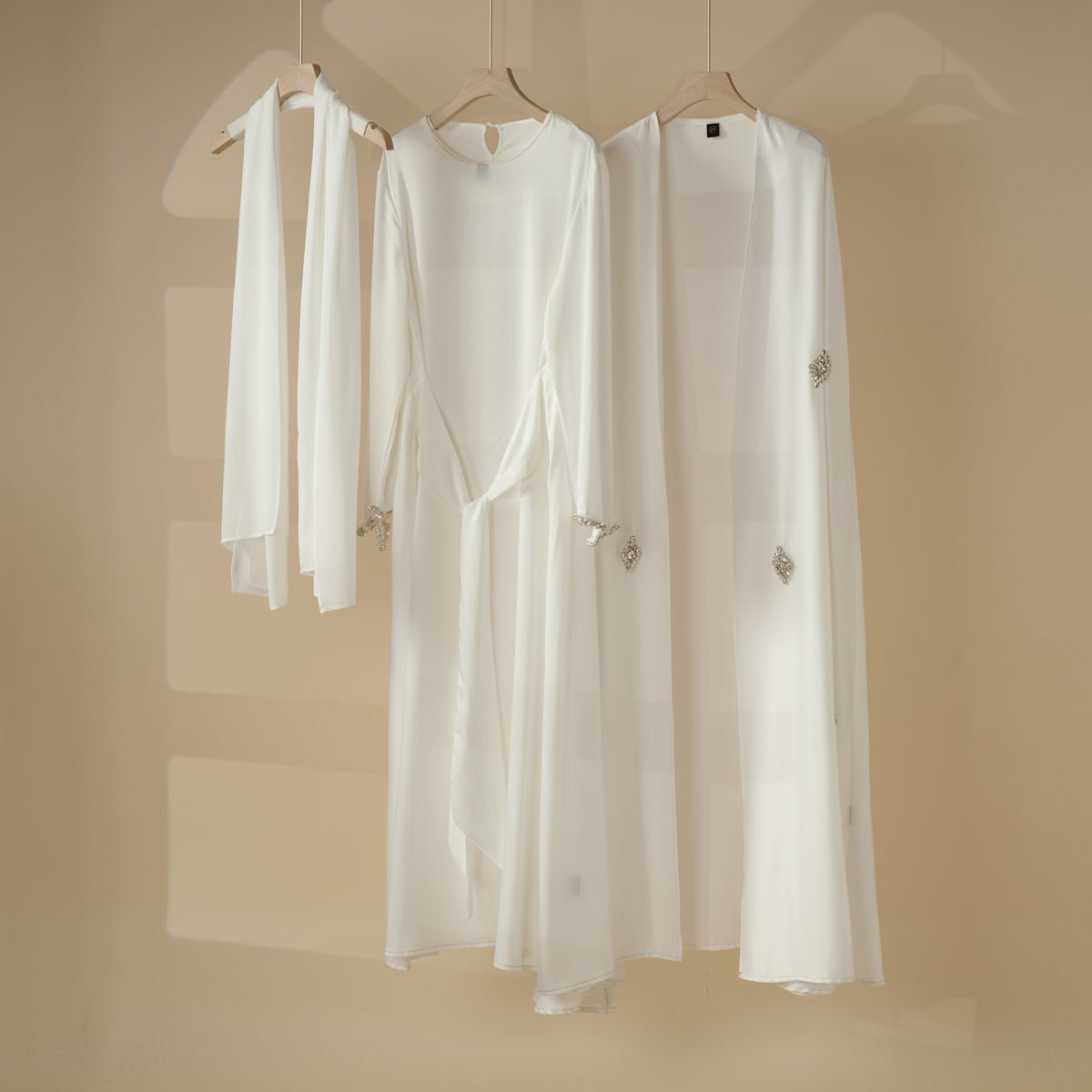 Cape Abaya, Haute Couture Heavy Rhinestone Abaya (MOA067) - Mariam's Collection