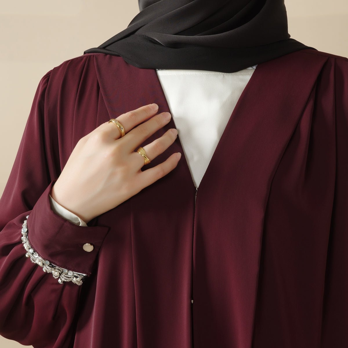 Cardigan Abaya, Western Style Abaya (MOA061) - Mariam's Collection