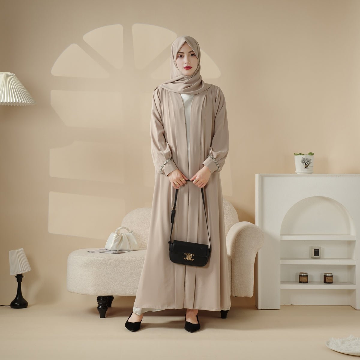 Cardigan Abaya, Western Style Abaya (MOA061) - Mariam's Collection