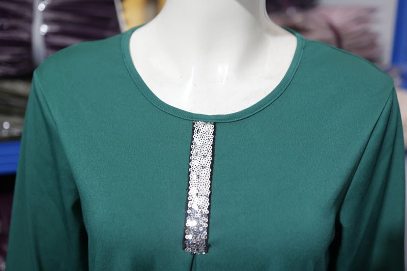 Casual Versatility Abaya with Delicate Sequin Details (MA150) - Mariam's Collection