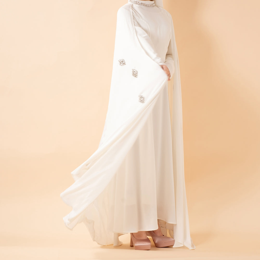 Luxury Satin Royal Cape Abaya(MA326)