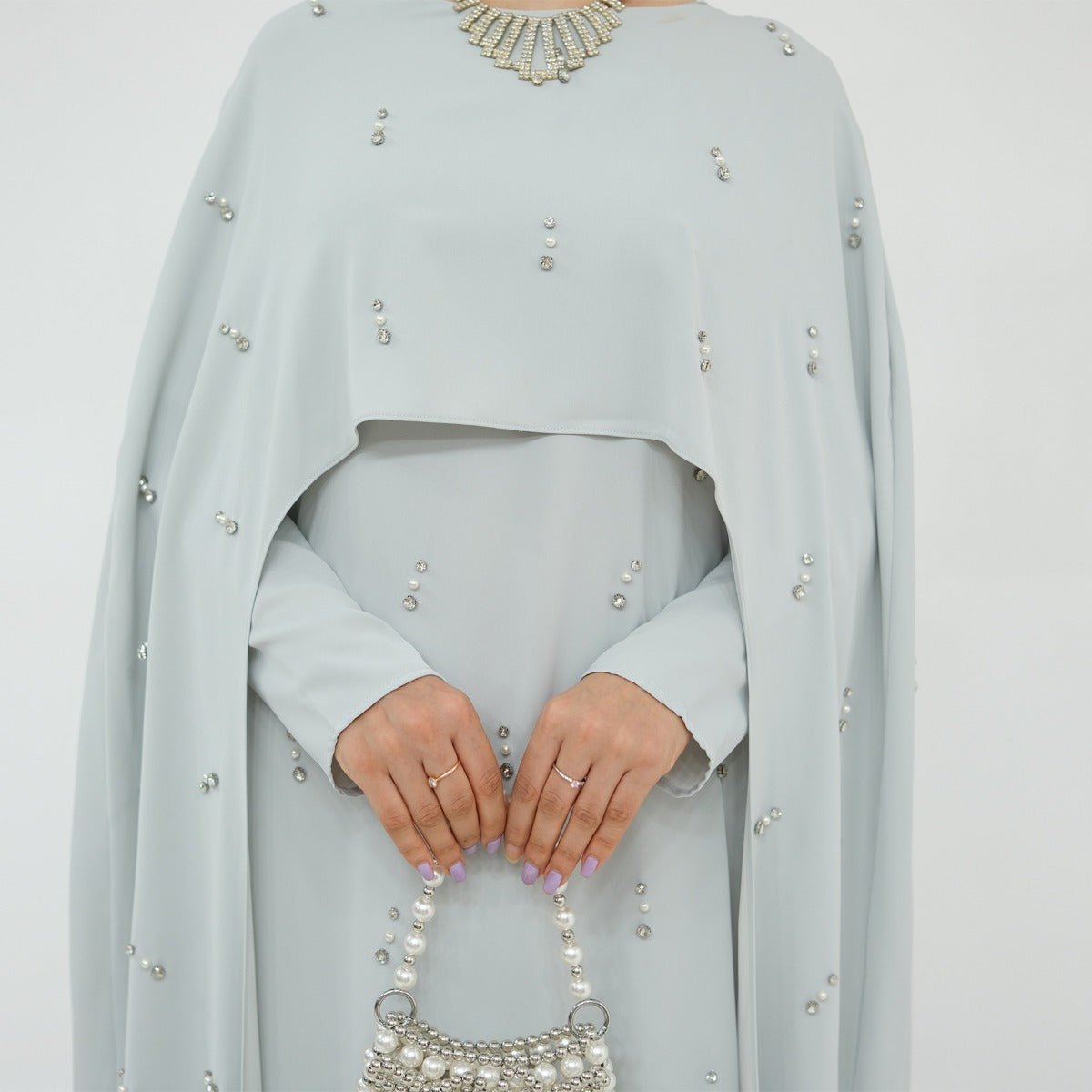 Celestial Beaded Luxury Muslim Abaya Set | Modest Dresses with Beading Detailing (MA266) - Mariam's Collection