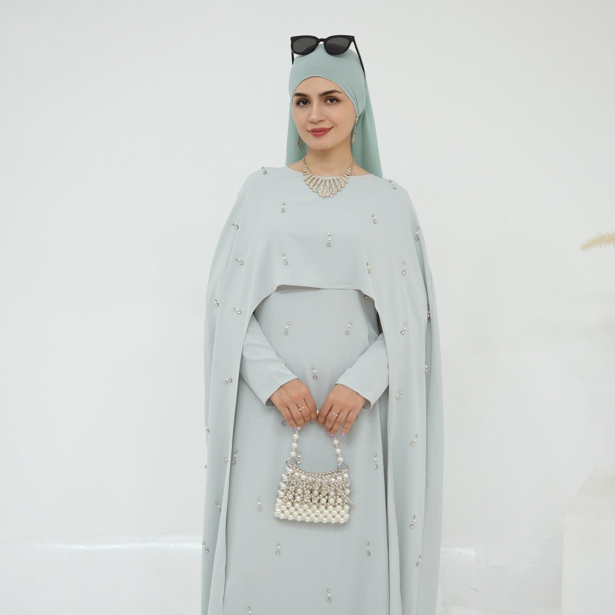 Celestial Beaded Luxury Muslim Abaya Set | Modest Dresses with Beading Detailing (MA266) - Mariam's Collection