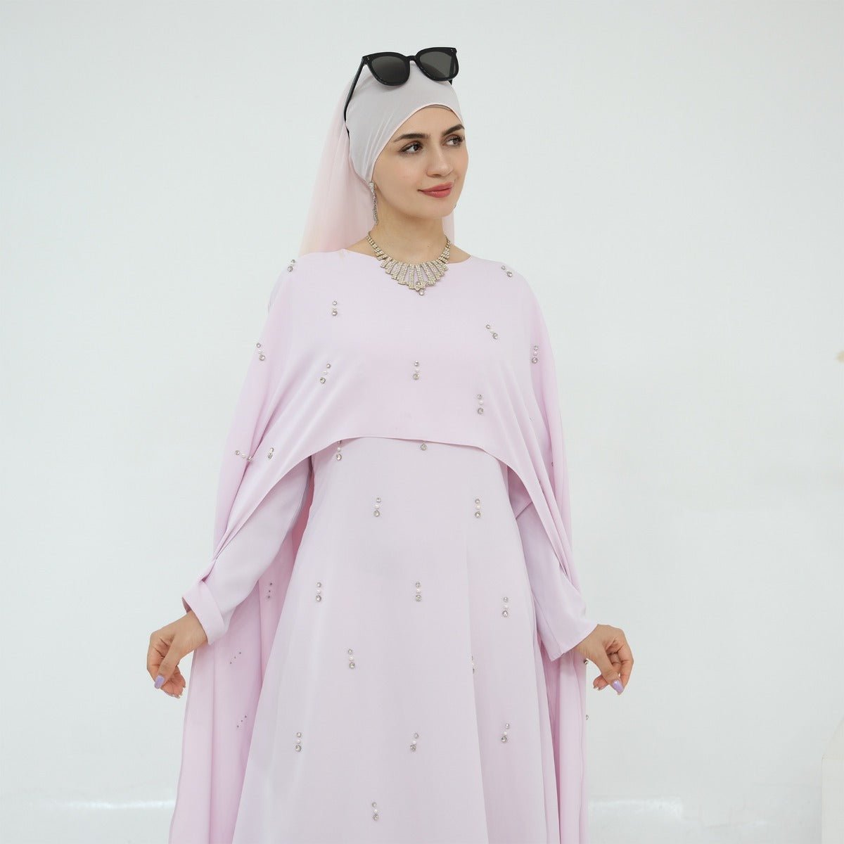 Celestial Beaded Luxury Muslim Abaya Set | Modest Dresses with Beading Detailing (MA266) - Mariam's Collection