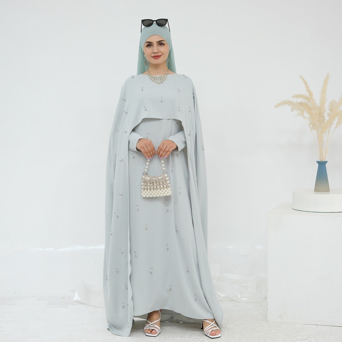 Celestial Beaded Luxury Muslim Abaya Set | Modest Dresses with Beading Detailing (MA266) - Mariam's Collection