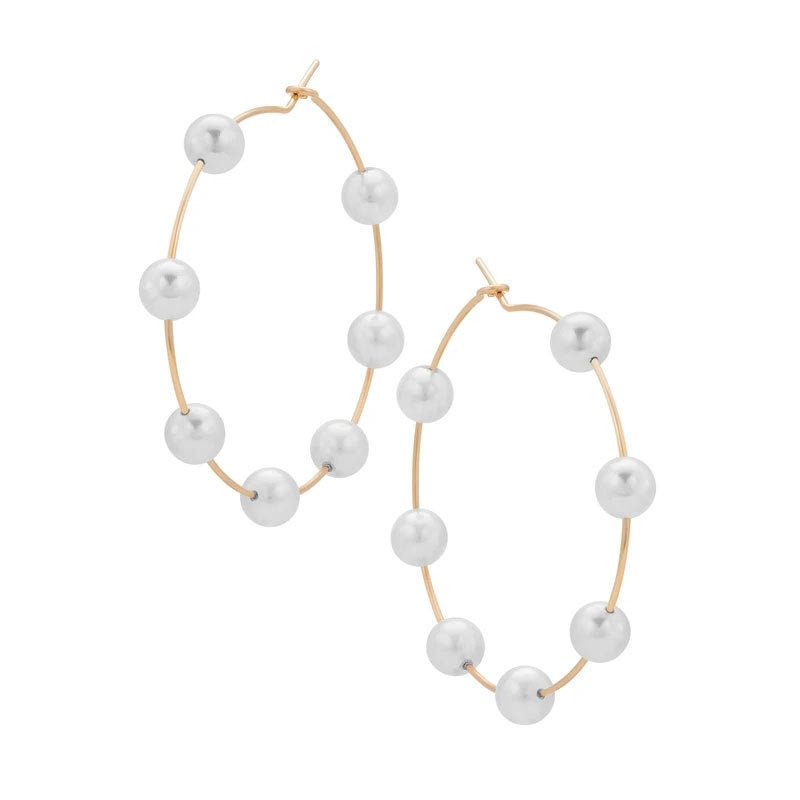 Chic Pearl Earrings Hoop Oversized Earrings (MAC320) - Mariam's Collection