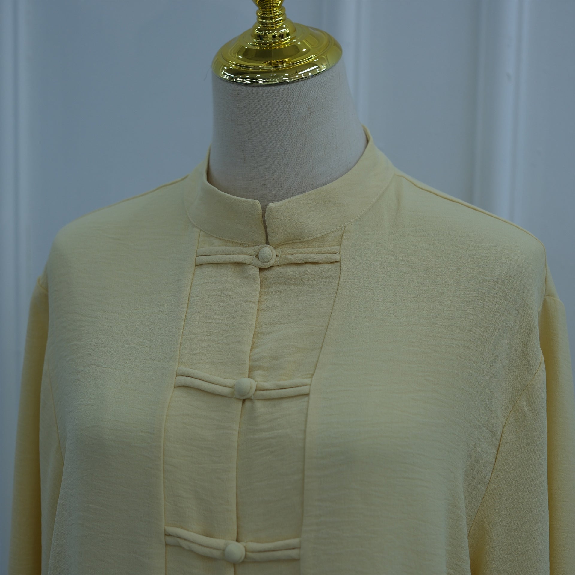 Chinese Frog Button Tunic & Lined Maxi Skirt Two-Piece Set(MS514) - Mariam's Collection