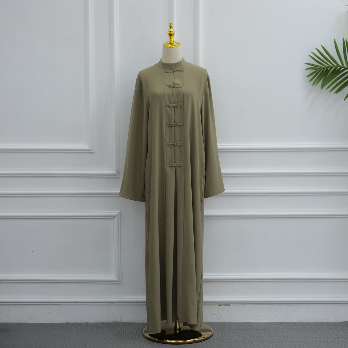 Chinese-Inspired Nida Modest Maxi Dress(MA469) - Mariam's Collection