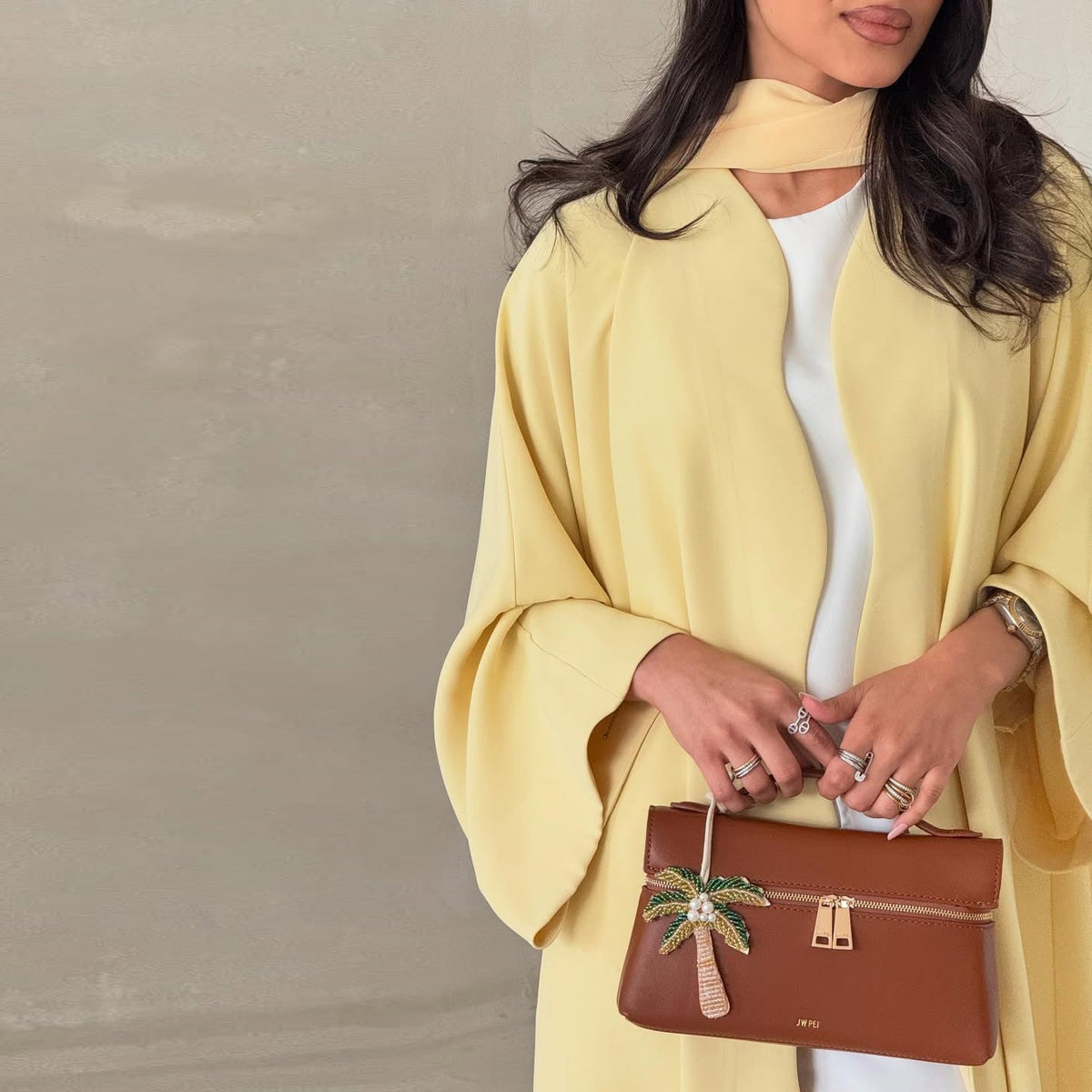 Collarless Open Front Abaya – Lemon Yellow Summer Abaya