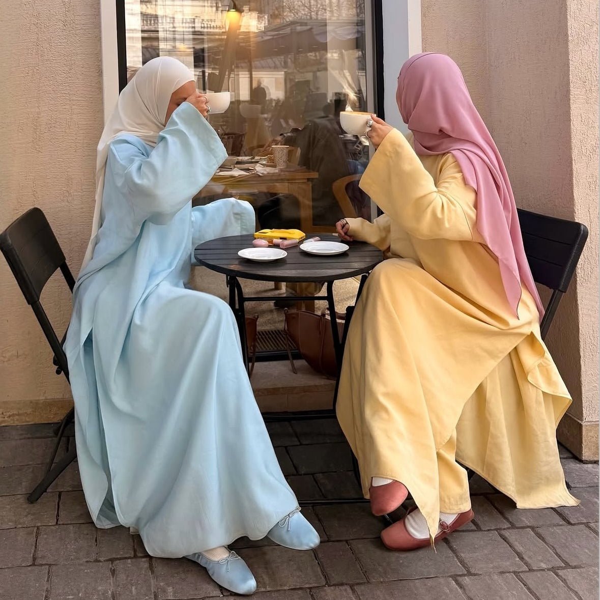 Comfortable Solid Color Abaya & Loose Pants Set | 2-Piece Casual Modest Abaya Outfit (MS136) - Mariam's Collection