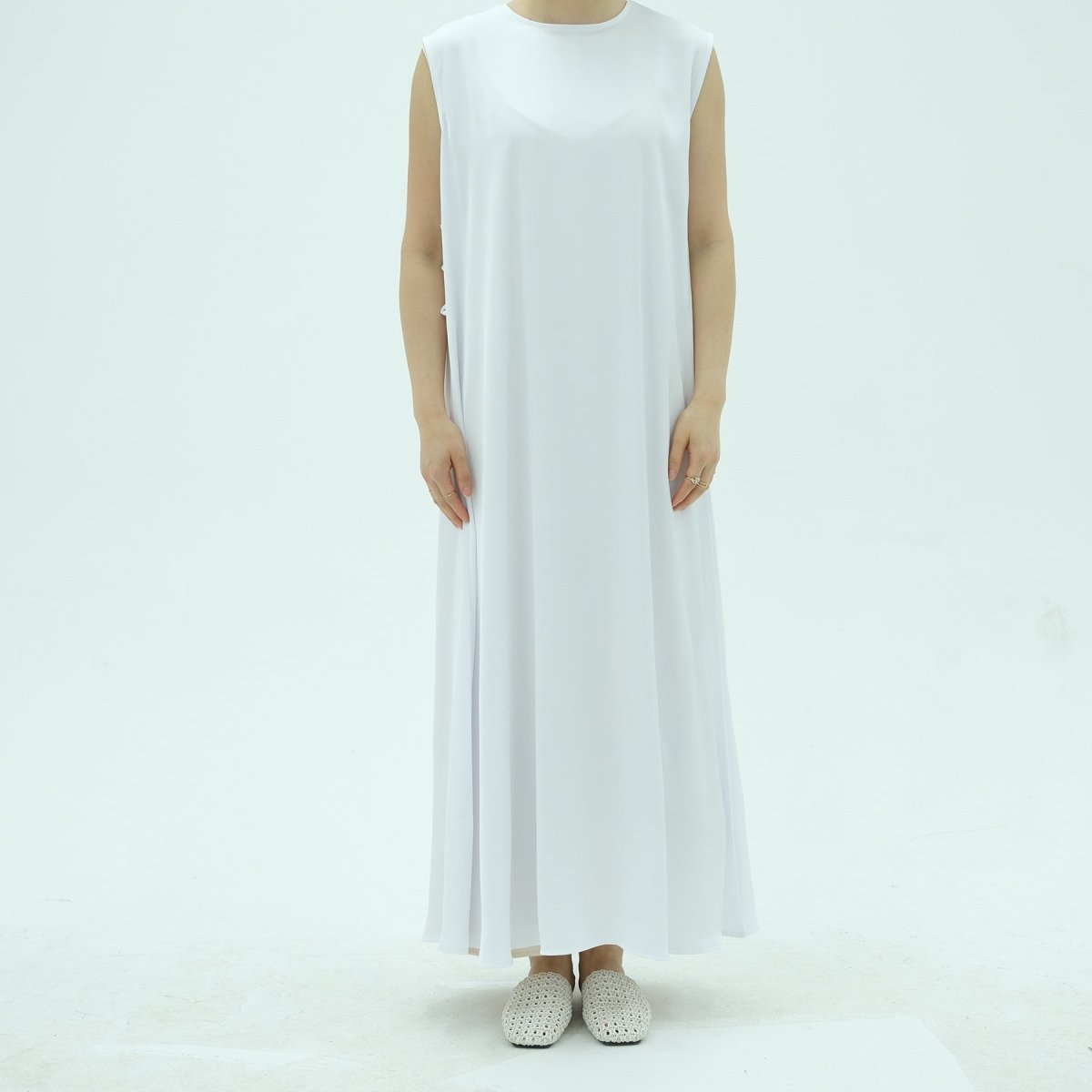 Corset-Back Lace-Up Sleeveless Maxi Dress(MS472) - Mariam's Collection