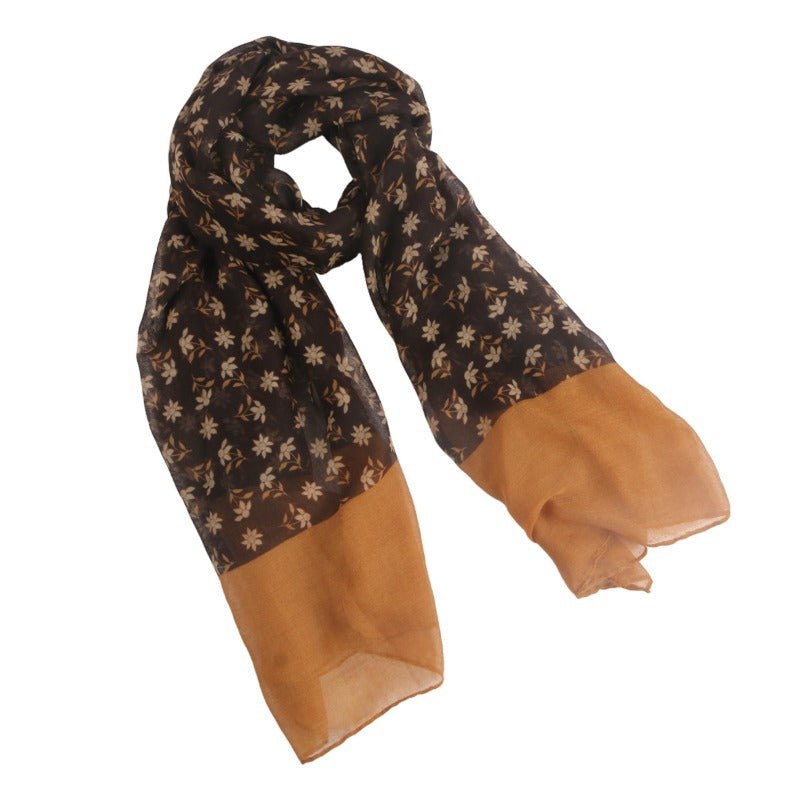 Cotton Linen Print Floral & Leopard Pattern Hijab Scarf(MH151) - Mariam's Collection
