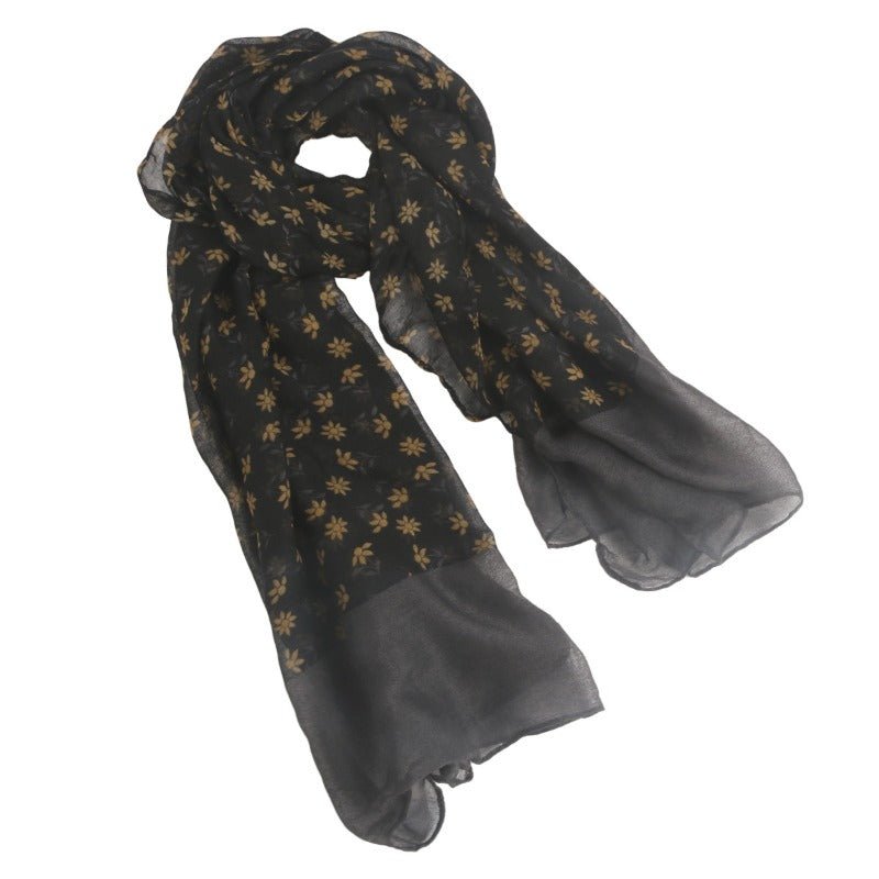 Cotton Linen Print Floral & Leopard Pattern Hijab Scarf(MH151) - Mariam's Collection